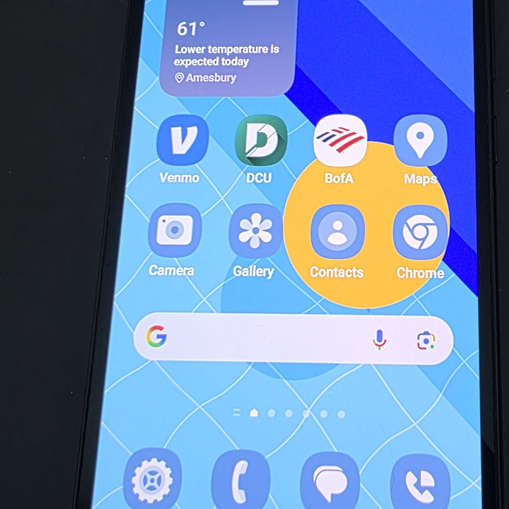 Black Smartphone with Blue Display